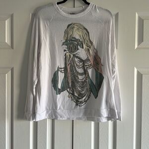Lauren Moshi Amelie Color Camera Girl Graphic Sweatshirt